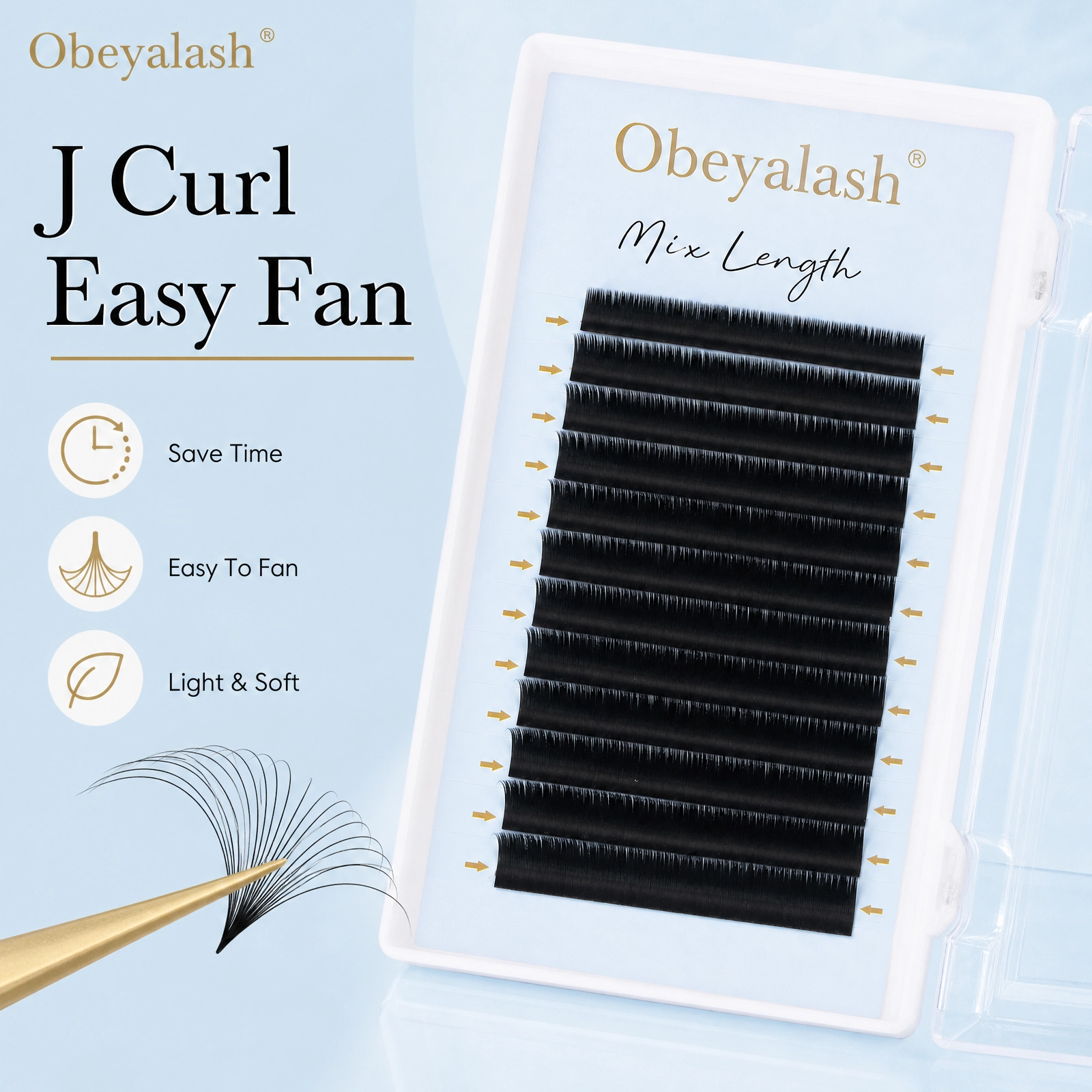 J Curl Easy Fan Lash Extension Wholesale | Lightweight Pre-Made Volume Lashes for Professional Lash Artists & Private Label Brands
